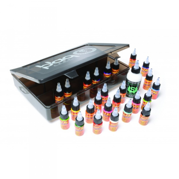 Eternal Ink Travel Set - 25 Farbtöne 15 ml + Stencil Stuff + Green Soap