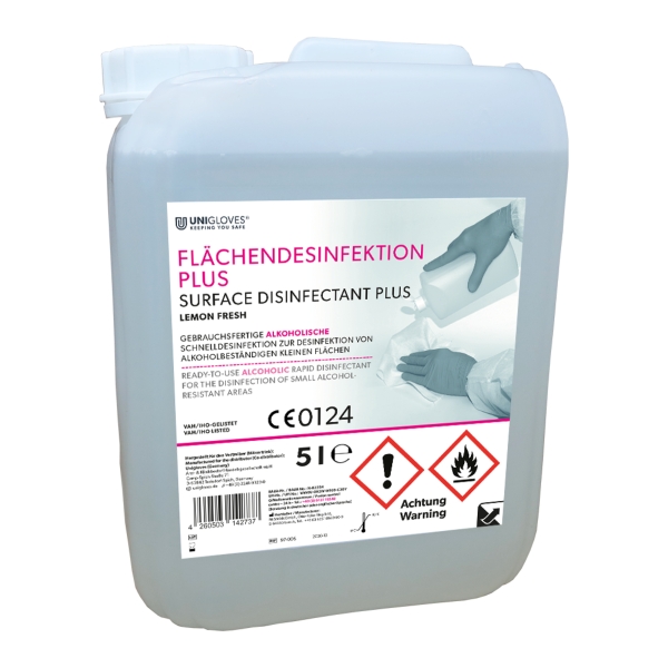 UNIGLOVES Schnell- und Wischdesinf. Lemon Fresh 5 Liter ( Gebrauchsfertig )