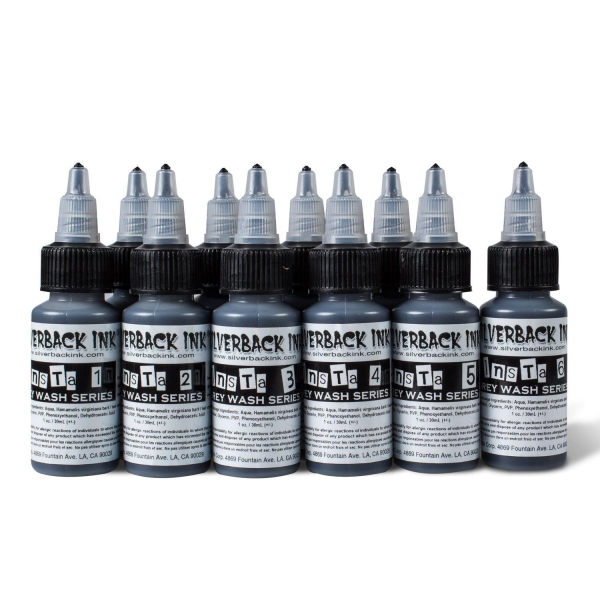 Silverback Ink 30ml - Insta10 Shade Greywash Set
