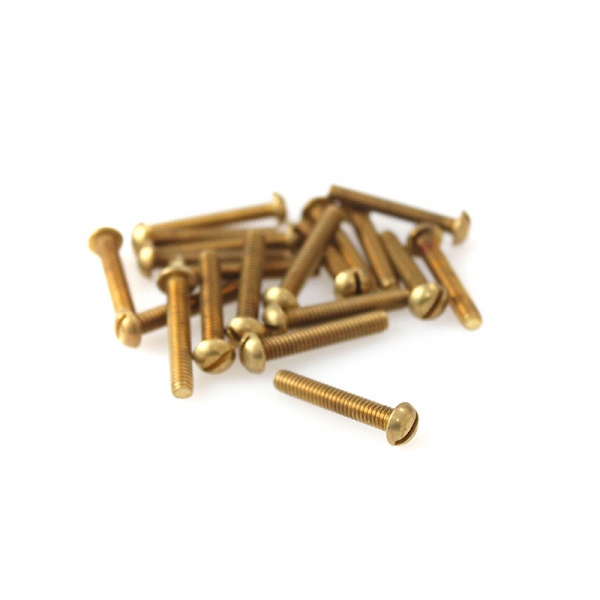 Brass Round Head Slotted Screws - 8/32" x 1"