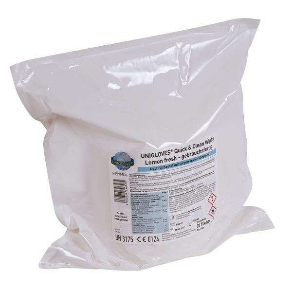 UNIGLOVES Quick & Clean Maxi-Wipes 70 Blatt, gebrauchsfertige Desinfektionstücher